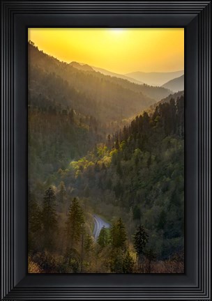 Framed Sunset Valley In The Smokies Print