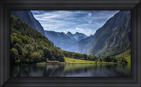Framed Tranquil Alpine Lake Print