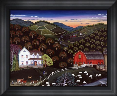 Framed Farm Near Onaway Print