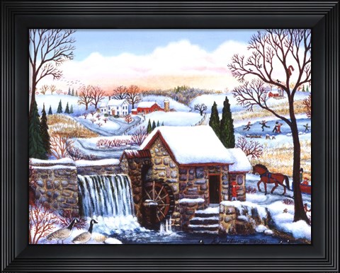 Framed Mill In March Print