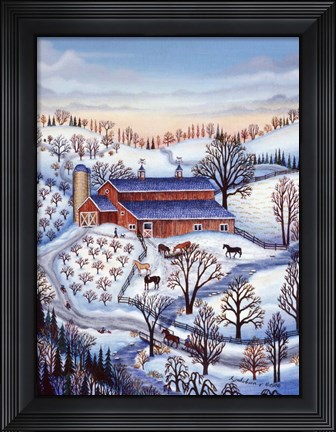 Framed Red Barn Print