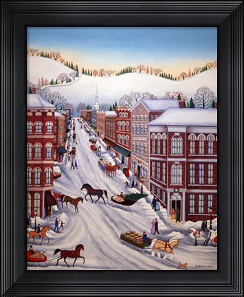 Framed Shopping In Town Print
