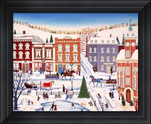 Framed Skating In Town Print