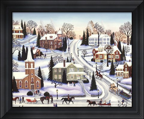 Framed Winter In Galena Print