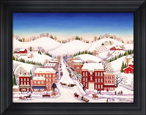 Framed Winter In New Jersey Print