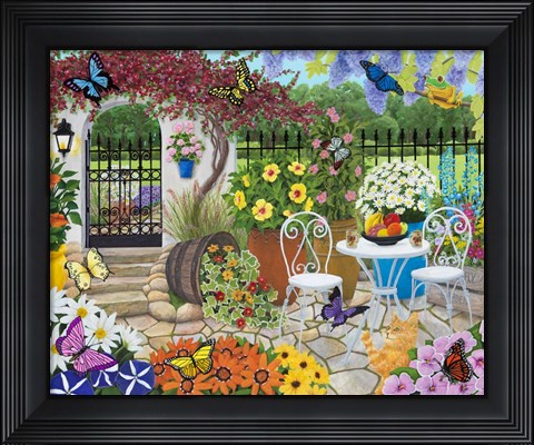 Framed Butterfly Garden Print
