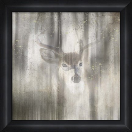 Framed Antique Wildlife Deer 01 Print