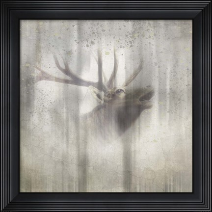 Framed Antique Wildlife Elk 2 Print
