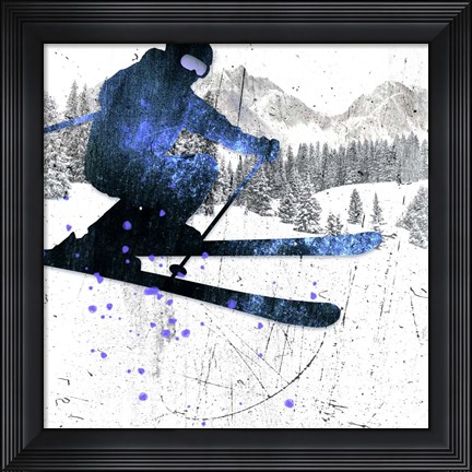 Framed Extreme Skier 01 Print