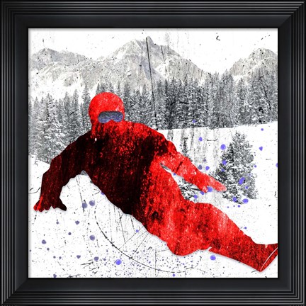 Framed Extreme Snowboarder 02 Print