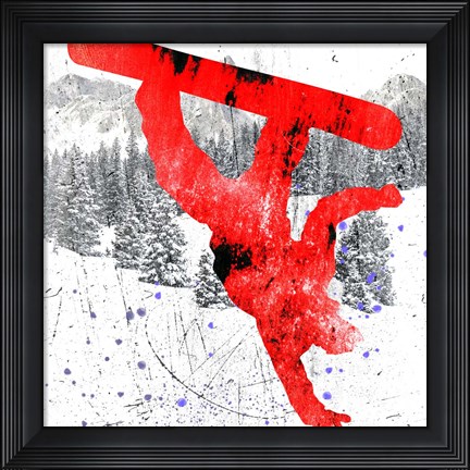 Framed Extreme Snowboarder 03 Print