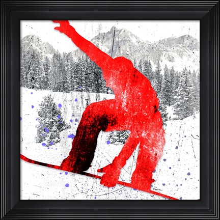 Framed Extreme Snowboarder 04 Print