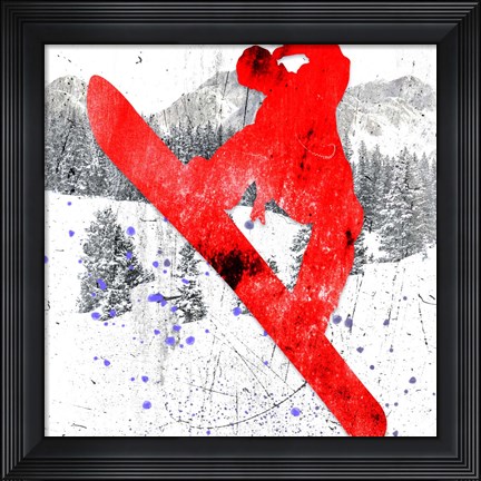 Framed Extreme Snowboarder 05 Print