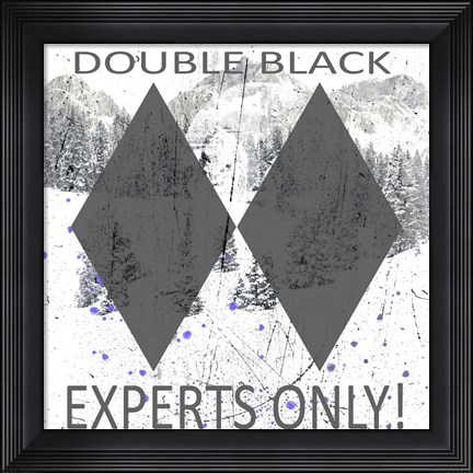 Framed Extreme Snowboarder Double Black Print