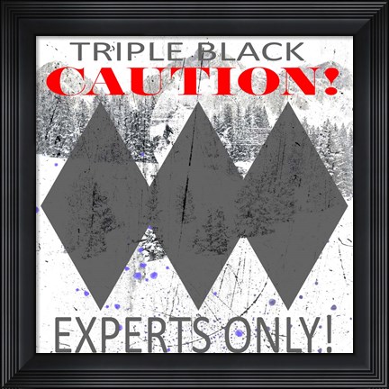 Framed Extreme Snowboarder Triple Black Print