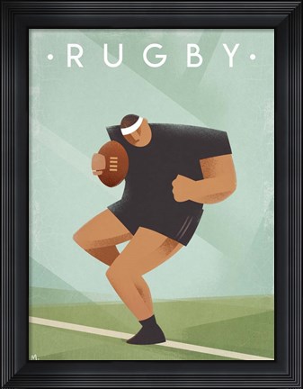 Framed Vintage Rugby Print