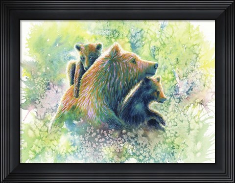 Framed Mother Grizzly Bear Print