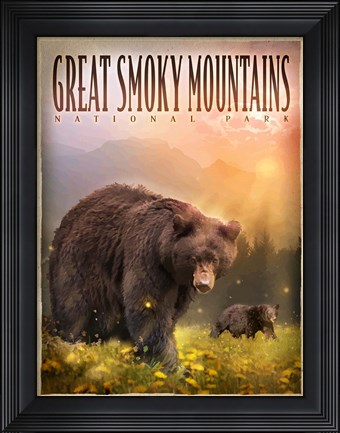 Framed Smokey Mountain Bears Print