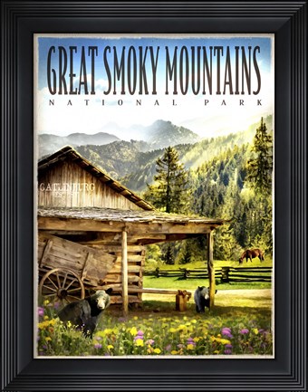 Framed Smokey Mountain Cabin Print