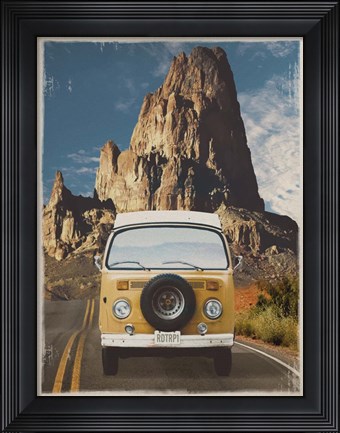 Framed Across the Desert in Yellow Print