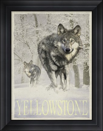 Framed Wolf Snow Print
