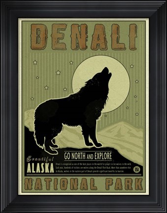 Framed Denali Wolf Print
