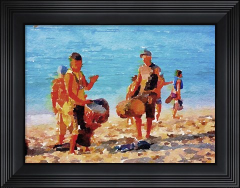 Framed Beach Drummers Print