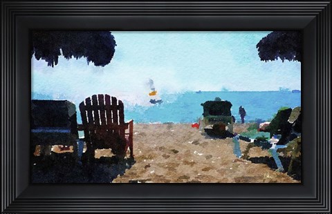 Framed Sailboat at Late Day Print