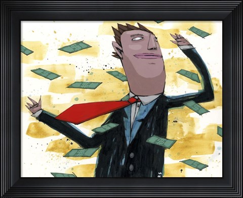 Framed Bills Blowing By Print