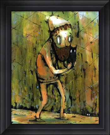 Framed His Beard Loved Kitties Print