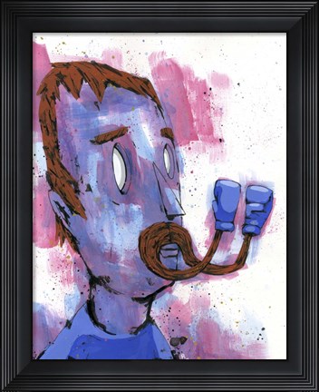 Framed His Stache Wasnt Afraid Print