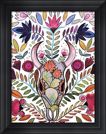 Framed Boho Skull Print