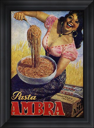 Framed Pasta Ambra Print