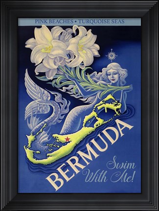 Framed Bermuda Swim With Me Print