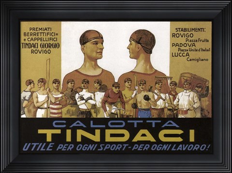 Framed Calotta Tindaci Sports Cap Ad 1910 Print