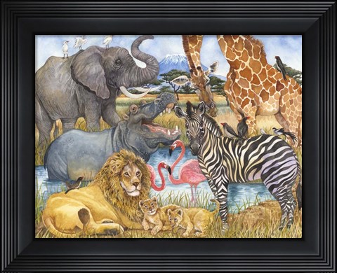 Framed African Animals Print