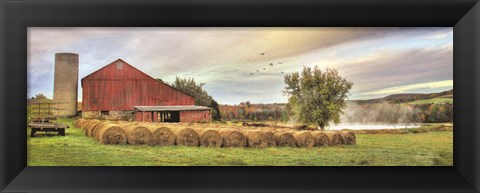 Framed Tioga Hay Bales Print