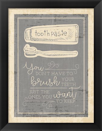 Framed Brush Your Teeth Print