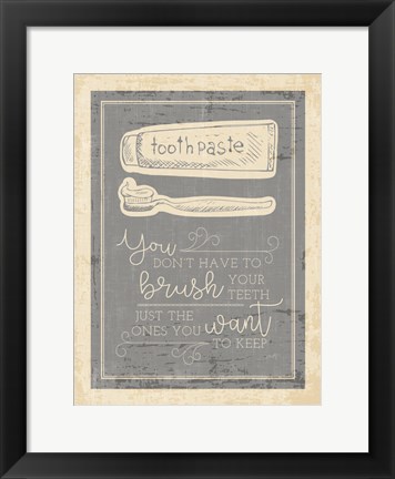 Framed Brush Your Teeth Print