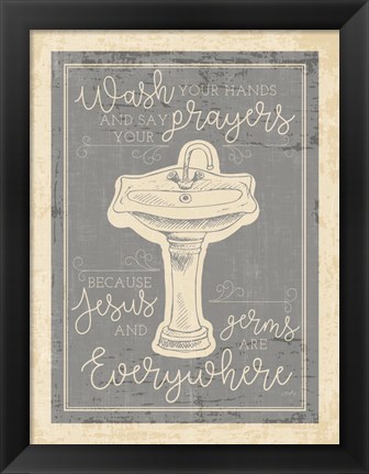 Framed Wash Your Hands Print