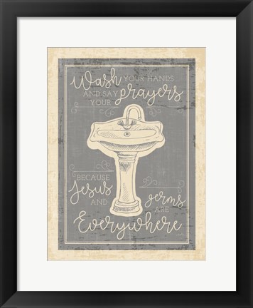 Framed Wash Your Hands Print