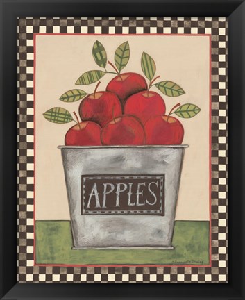 Framed Bucket of Apples Print