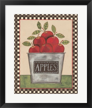 Framed Bucket of Apples Print