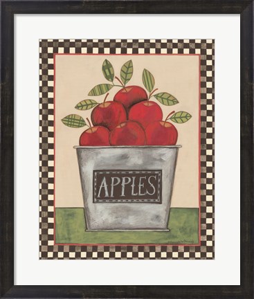 Framed Bucket of Apples Print