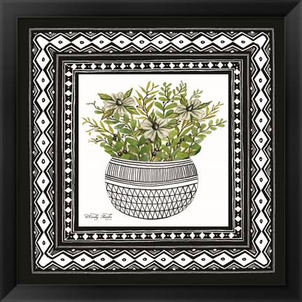 Framed Aztec Floral II Print