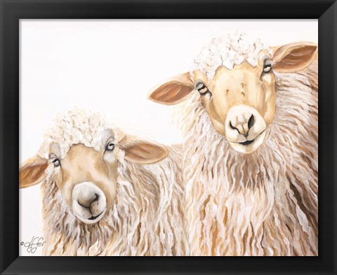 Framed Ba Ba White Sheep Print