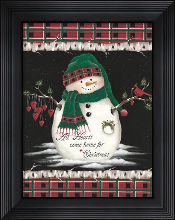 Framed Hearts Home for Christmas Print