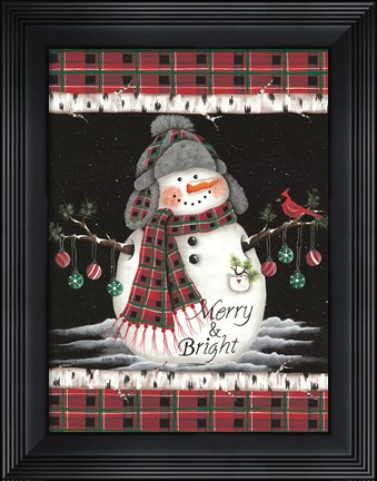 Framed Merry &amp; Bright Print