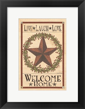 Framed Welcome Home Barn Star Print
