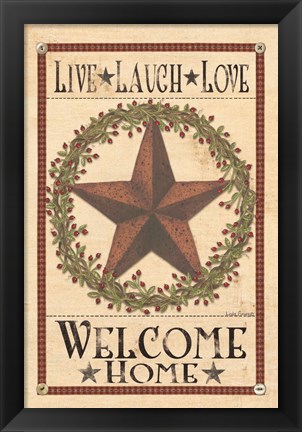 Framed Welcome Home Barn Star Print